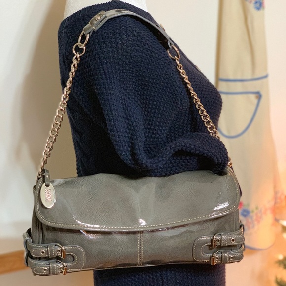 Franco Sarto Handbags - Franco Sarto Slate Grey patent leather bag